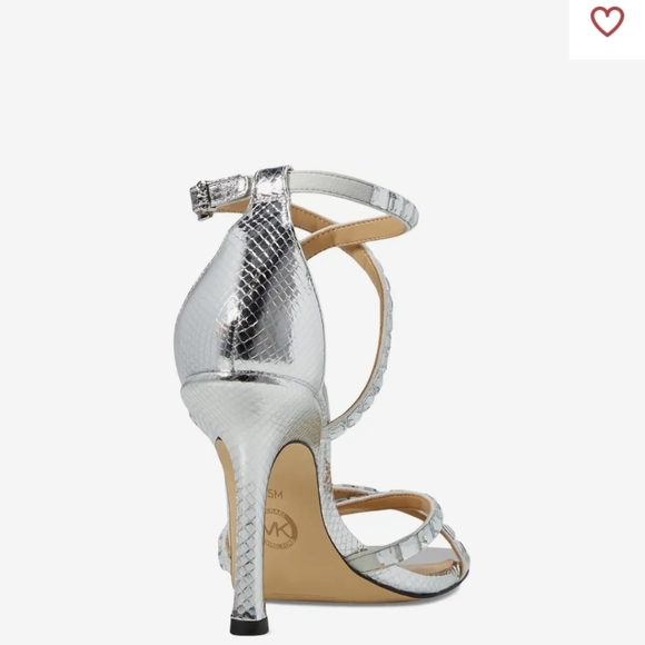 NWT Michael Kors Strappy Silver Gemstone Heeled Sandals High Heel Party … - Picture 6 of 16
